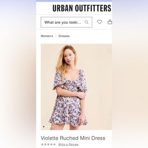 Urban Outfitters Violette Ruched Mini
Dress in Purple/Buff size Large